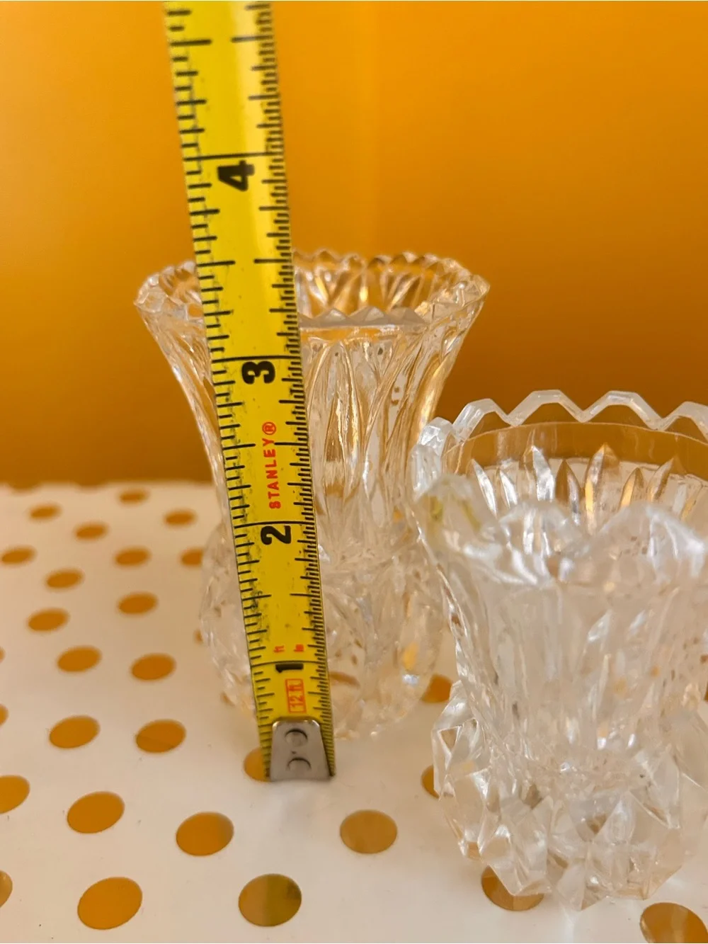 Restyle! Vintage Princess House Clear Crystal Mini Bud Vase bundle
